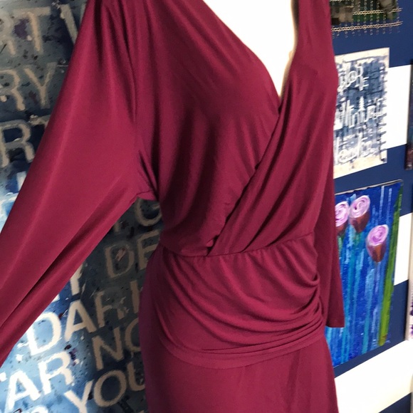 Sexy wrap front flap tummy hiding plus size dress - Picture 4 of 8